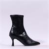 Miss Elastic High Heel Point Ankle Boot - Black